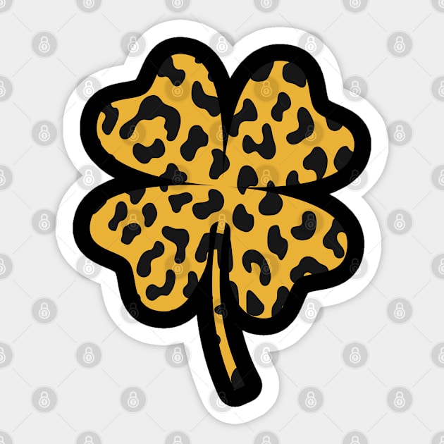 Lucky Shamrock Irish Leopard 4 Leaf Clover St Patricks Day Sticker by Trendo